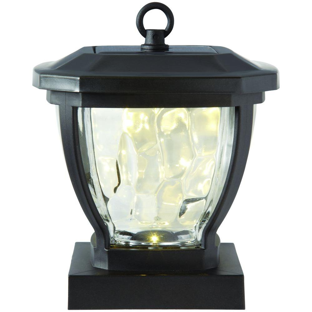 Hampton Bay Solar Bronze Outdoor Led Square Round Deck Post Light 2 within sizing 1000 X 1000