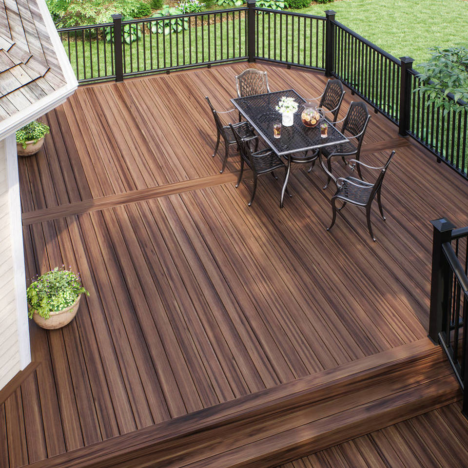 Hana Brown Composite Decking Tropics Grooved Deck Board 16 Ft Deck throughout size 960 X 960