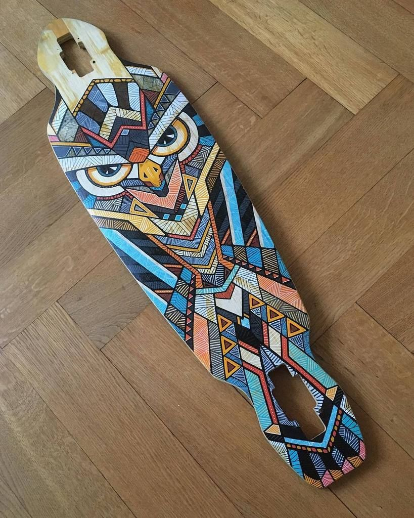 Hand Painted Longboard Andreas Preis Owl Wwwdesignerpreis within proportions 819 X 1024