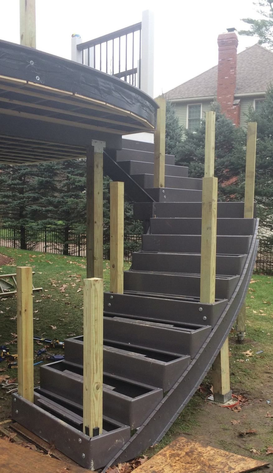 Handrails For Outdoor Stairs Inspirational Photos Adding Curves To A in dimensions 876 X 1518