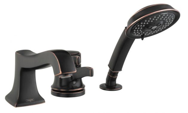 Hansgrohe Metris C 1 Handle Deck Mount Roman Tub Faucet With Hand within dimensions 1000 X 1000