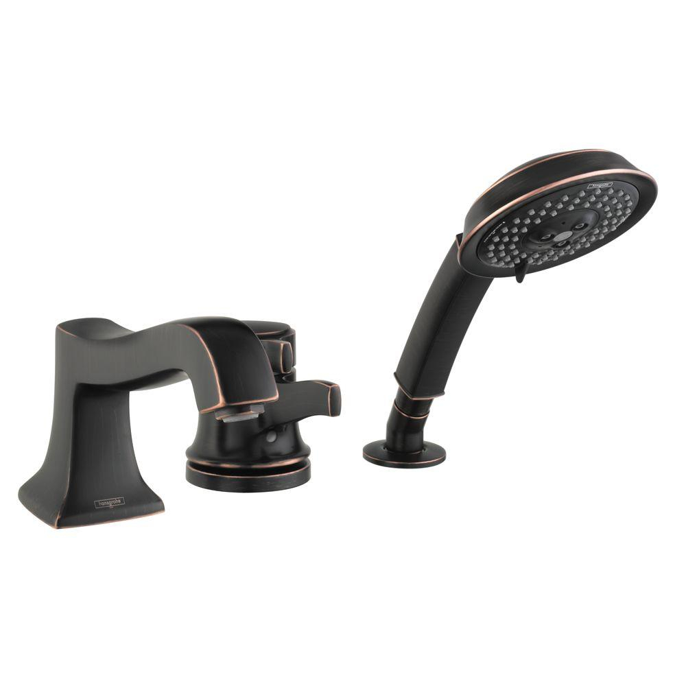 Hansgrohe Metris C 1 Handle Deck Mount Roman Tub Faucet With Hand within dimensions 1000 X 1000