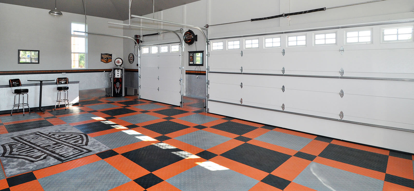 Harley Davidson Garage Flooring intended for sizing 1600 X 737