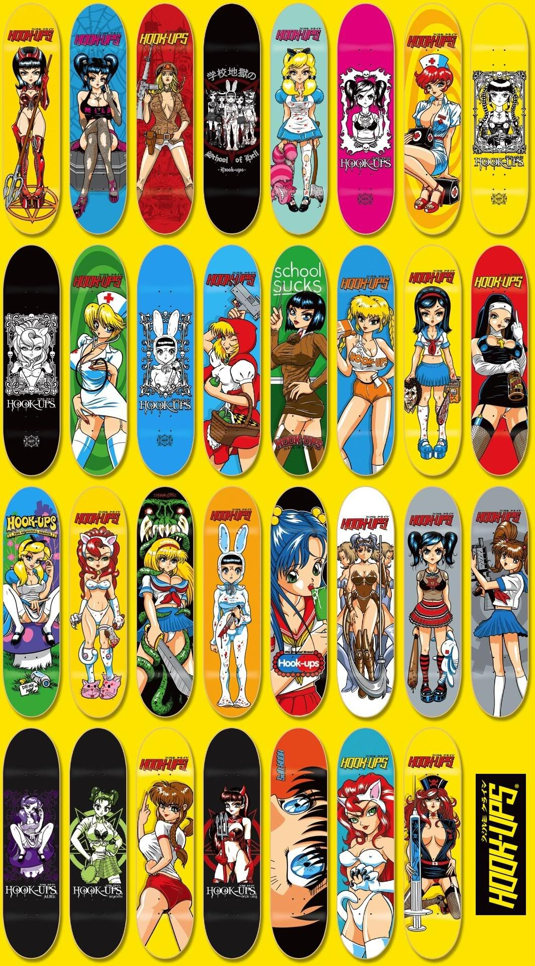 Hookups Cartoon Hottie Skateboards Collection Skate Related within dimensions 1064 X 1920