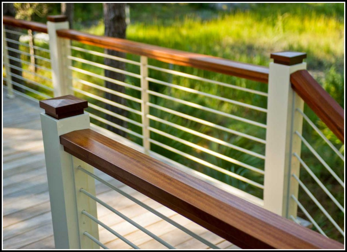 Horizontal Aluminum Deck Railing Decks Home Decorating Ideas regarding proportions 1216 X 883