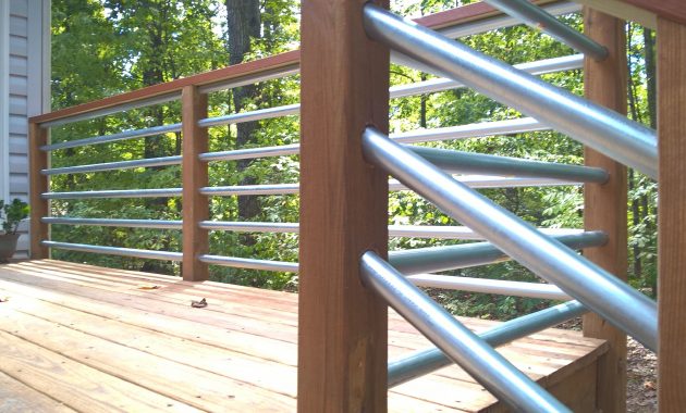 Horizontal Railing Using 125 Conduit Deck Makeover Outdoor for dimensions 3264 X 1840