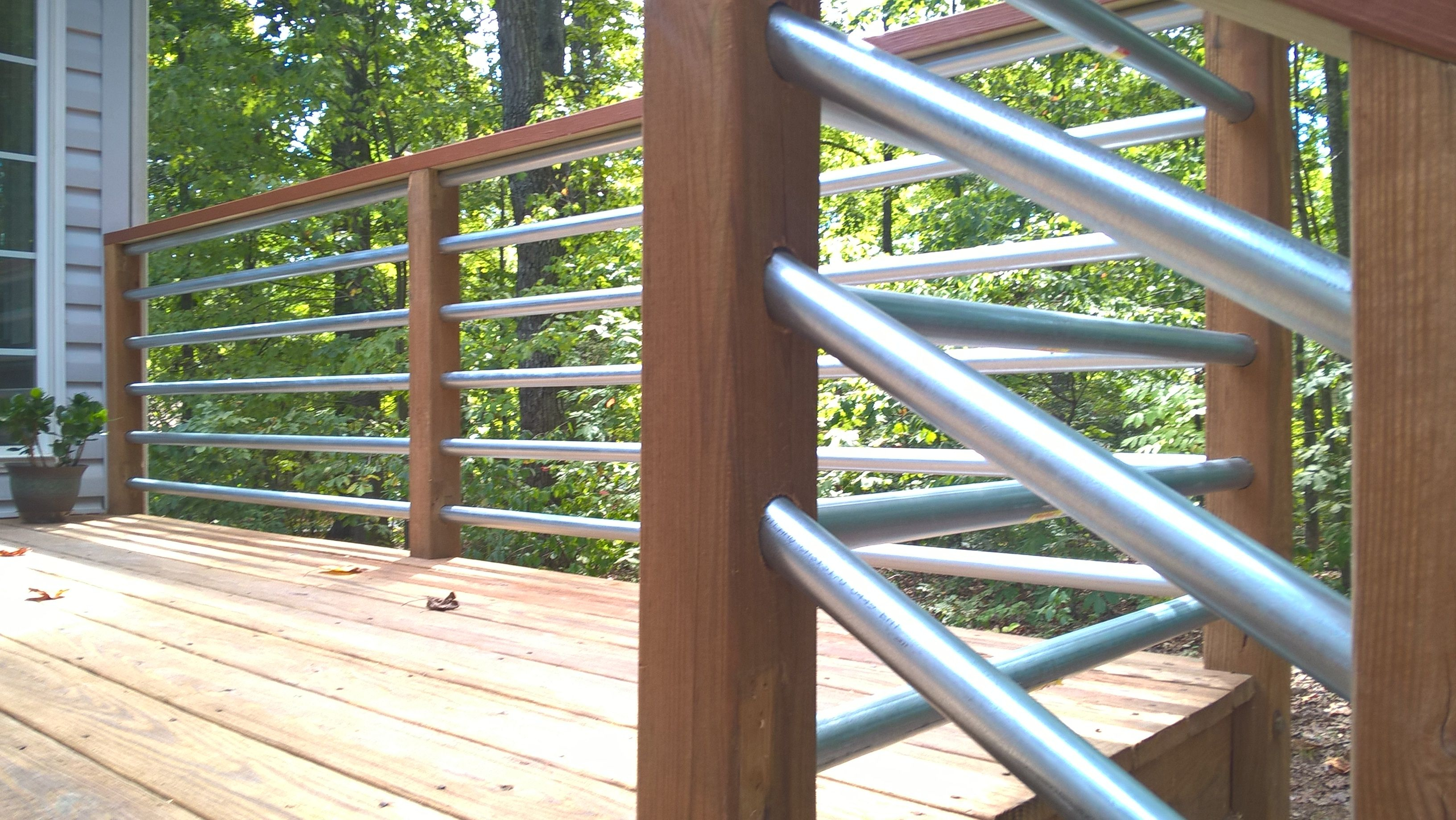 Horizontal Railing Using 125 Conduit Deck Makeover Outdoor intended for sizing 3264 X 1840