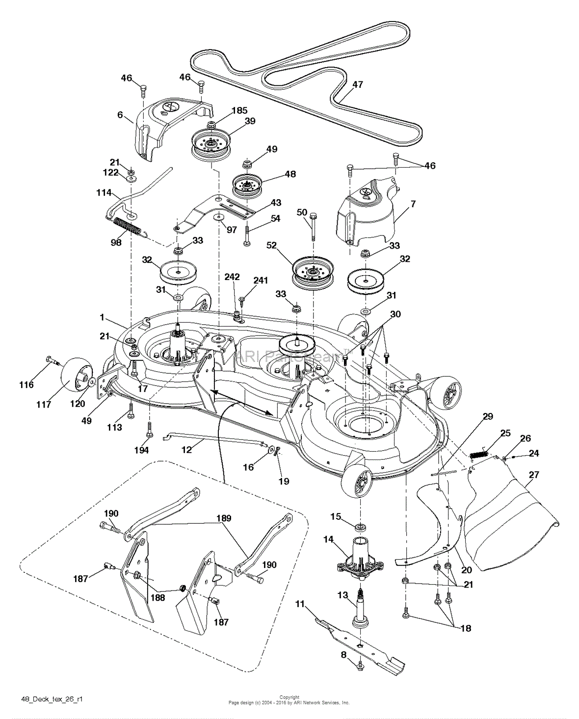 Husqvarna Yth2348 289570 2012 02 Parts Diagram For Mower Deck throughout measurements 1180 X 1466