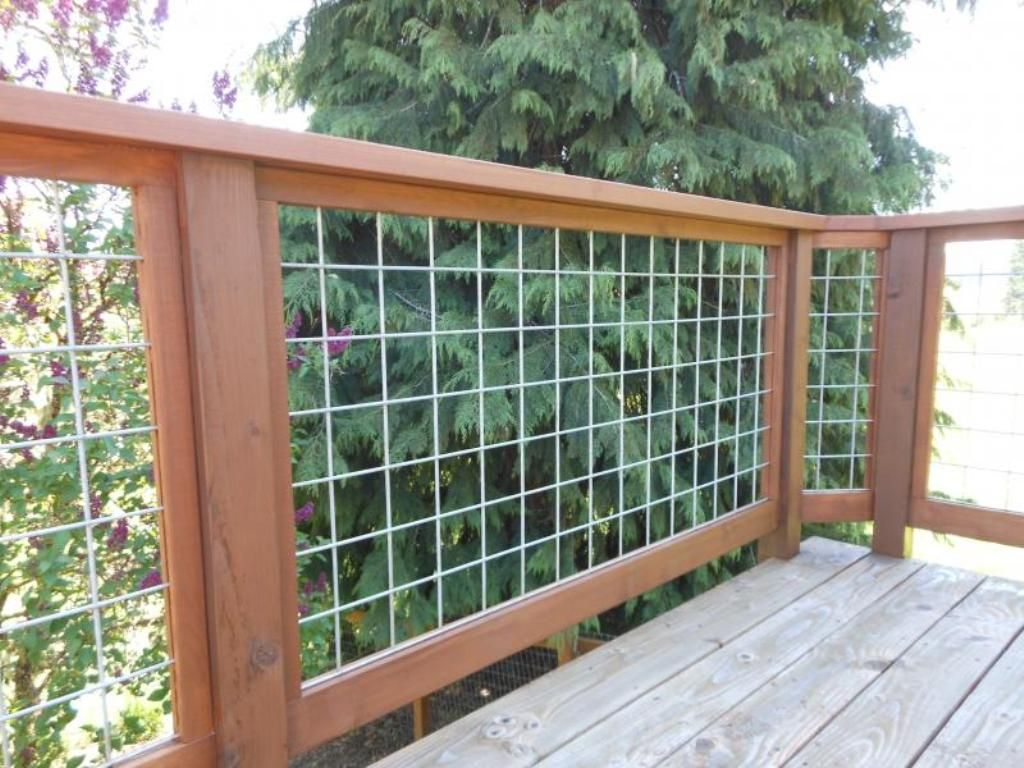 Image Of Hog Wire Fence Panels Diy Garden Fences Wire Deck intended for proportions 1024 X 768