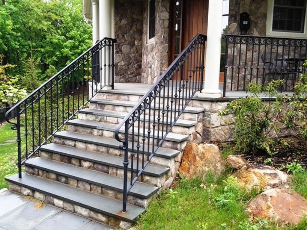 Impressive Black Wrought Iron Porch Railings For Farmhouse Design intended for proportions 1024 X 768