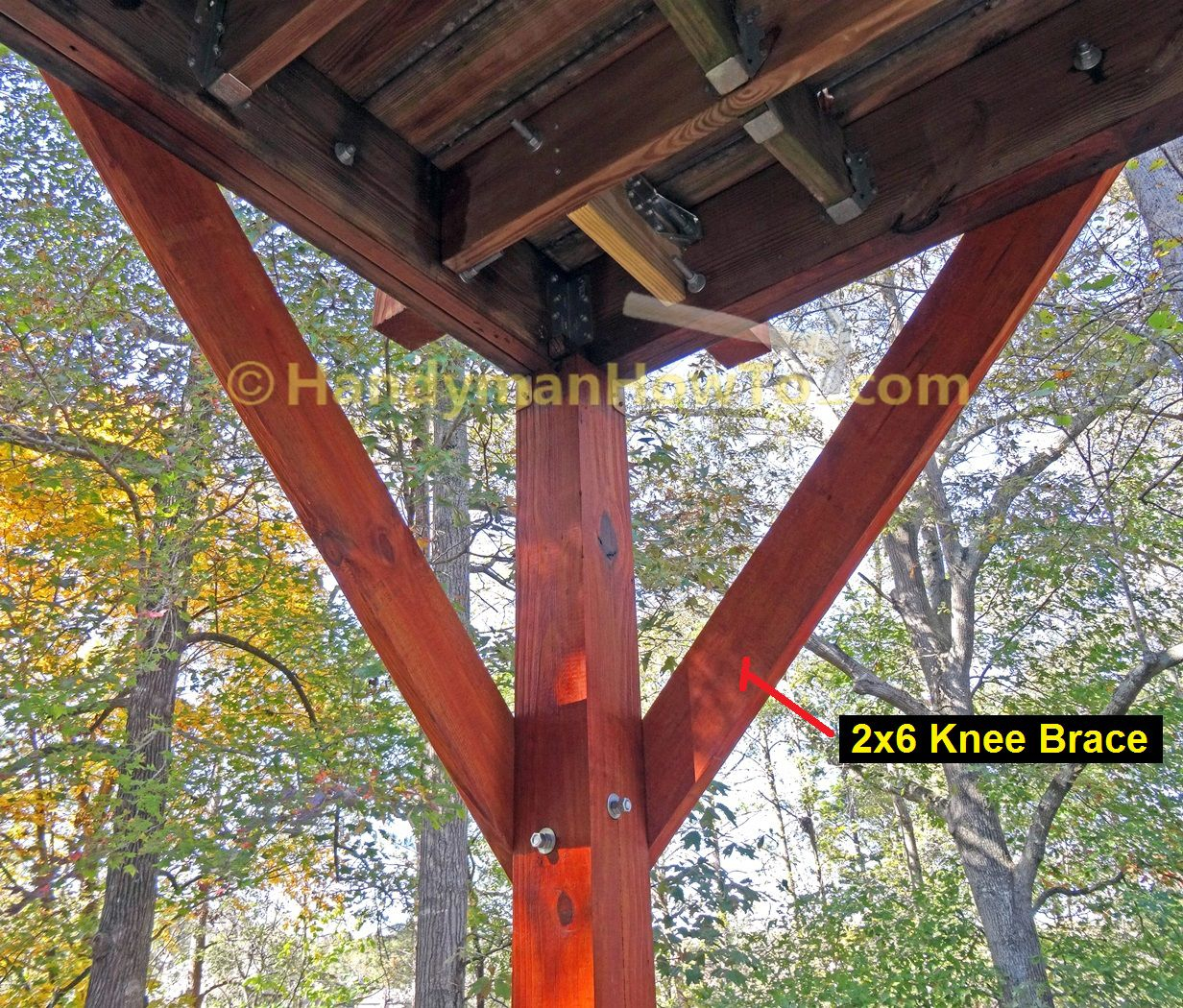 Install Deck Post Knee Bracing At 6x6 Corner Post Outdoor Living inside proportions 1232 X 1050