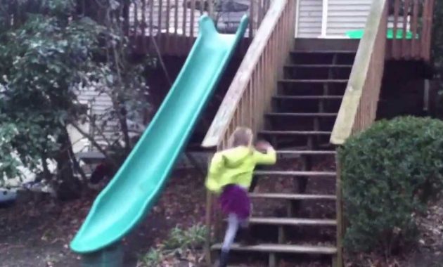 Installed A Fun Plastic Slide Off Our Back Deck 14 Ft Plastic in sizing 1280 X 720