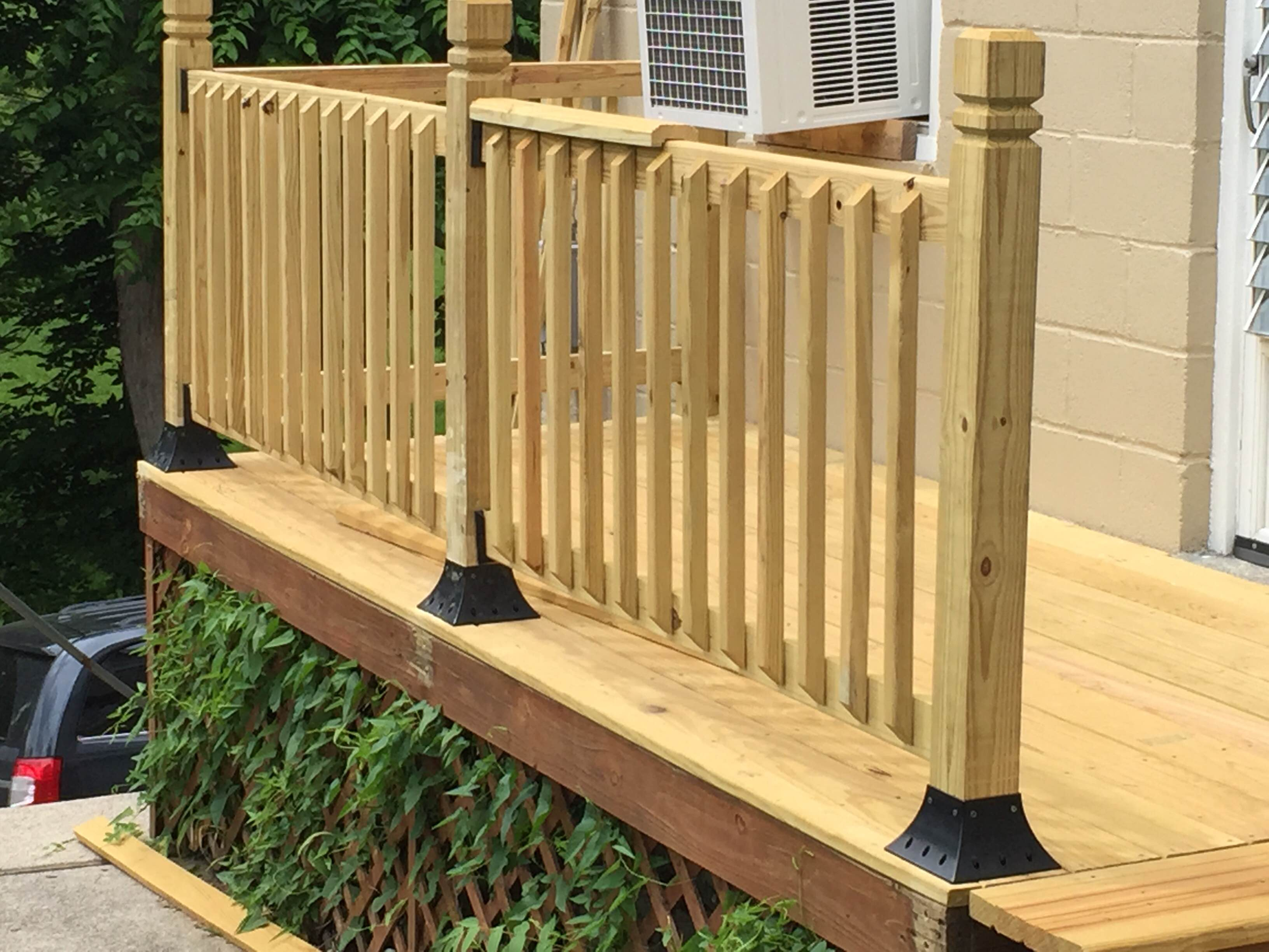 Installing Composite Deck Railing Posts Decking Deck Porch pertaining to sizing 3264 X 2448