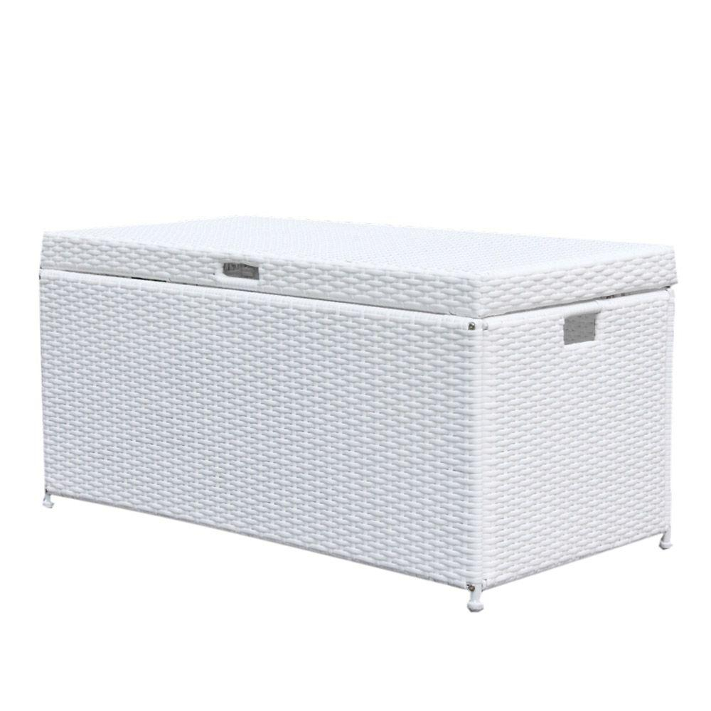 Jeco White Wicker Patio Furniture Storage Deck Box Ori003 B The in proportions 1000 X 1000