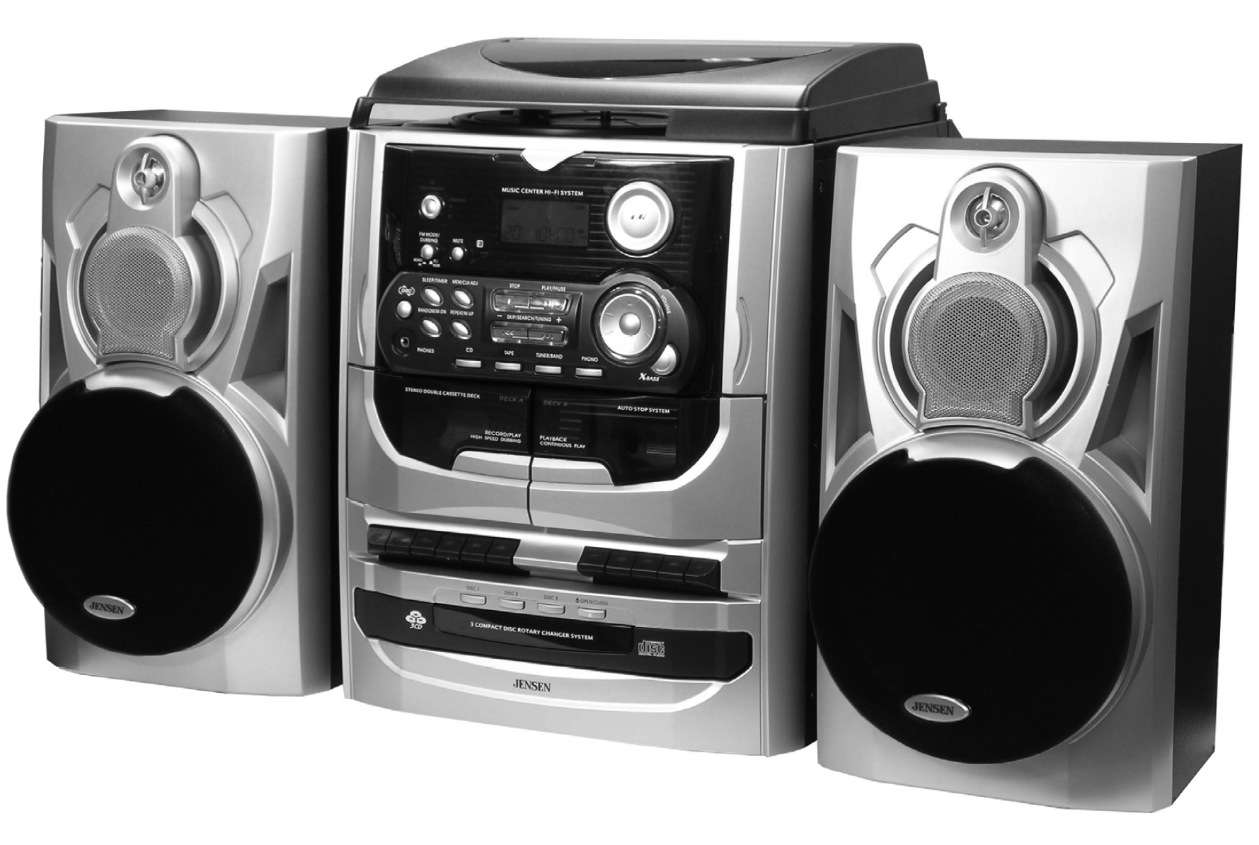 Jensen 3 Speed Stereo Turntable With 3 Cd Changer And Dual Cassette with regard to size 1779 X 1194