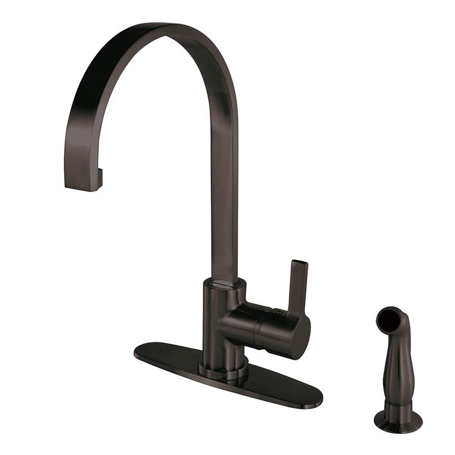 Kingston Brass Modern Oil Rubbed Bronze 1 Handle Deck Mount High Arc with regard to measurements 900 X 900