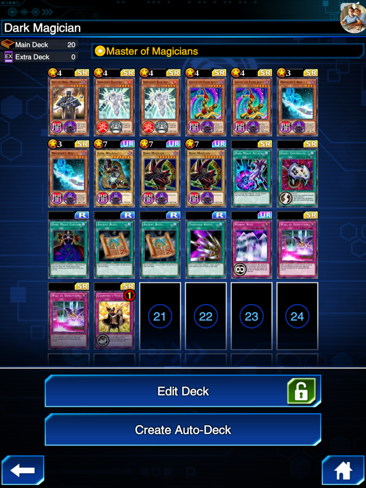 Kog Dark Magician Deck Using Arkana Duellinks in dimensions 1536 X 2048