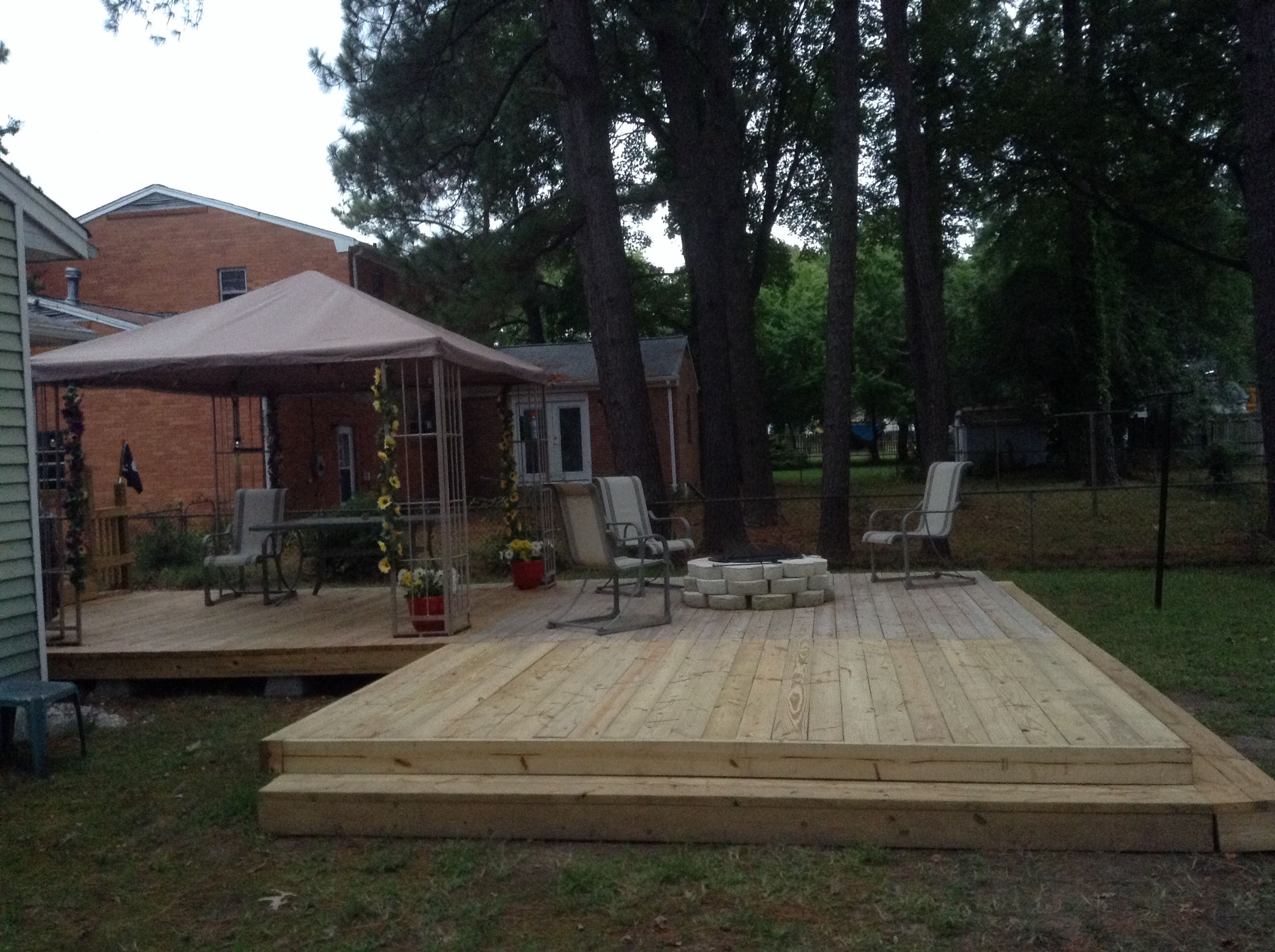 L Shaped Deck 12x12 Gazebo 12x12 Fire Pit L 12x12 Added For Pool pertaining to sizing 2592 X 1936