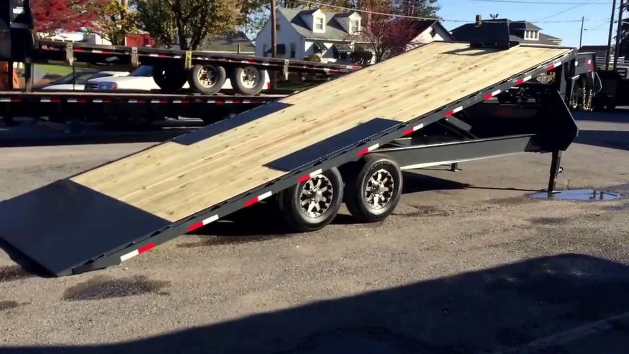 Lamar Fa14 Gooseneck Deckover Flatbed Hydraulic Power Tilt Trailer with proportions 1280 X 720