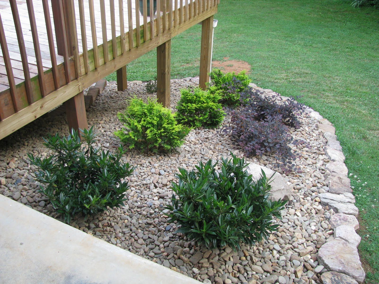 Landscaping Around A Deck Lightsonthelake Rock Garden Around Deck regarding sizing 1600 X 1200