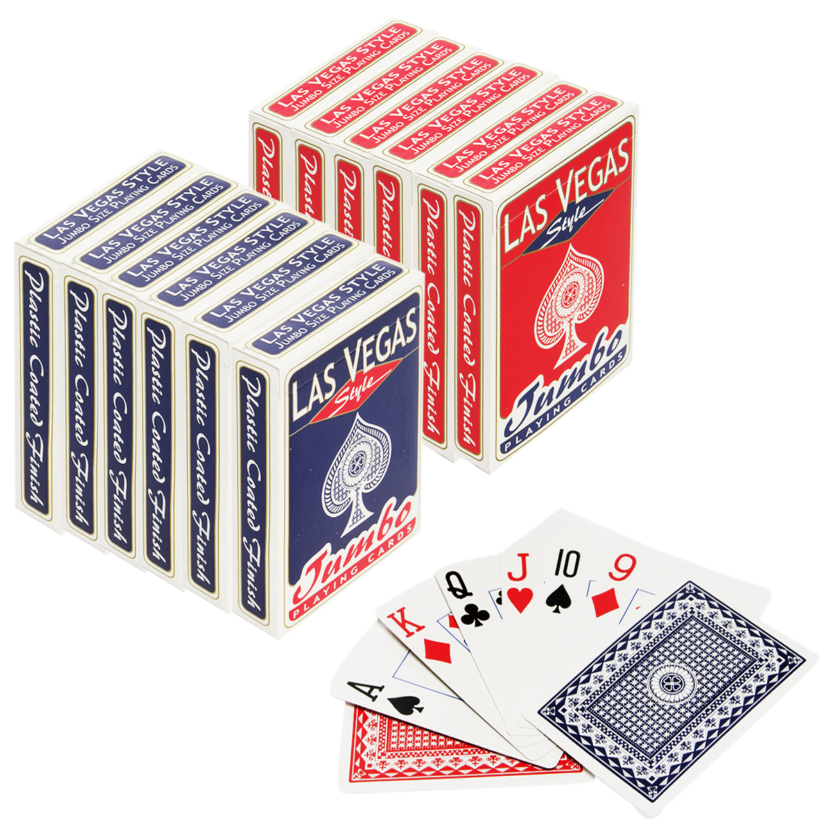 Las Vegas Style 12 Pack Playing Cards Deck Jumbo Bulk Plastic Casino Poker Games Set Large Print with regard to dimensions 1200 X 1200