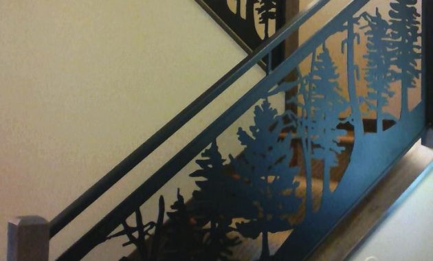 Laser Cut Stair Railing Panels In Black Powder Coated Steel Add pertaining to size 736 X 1132