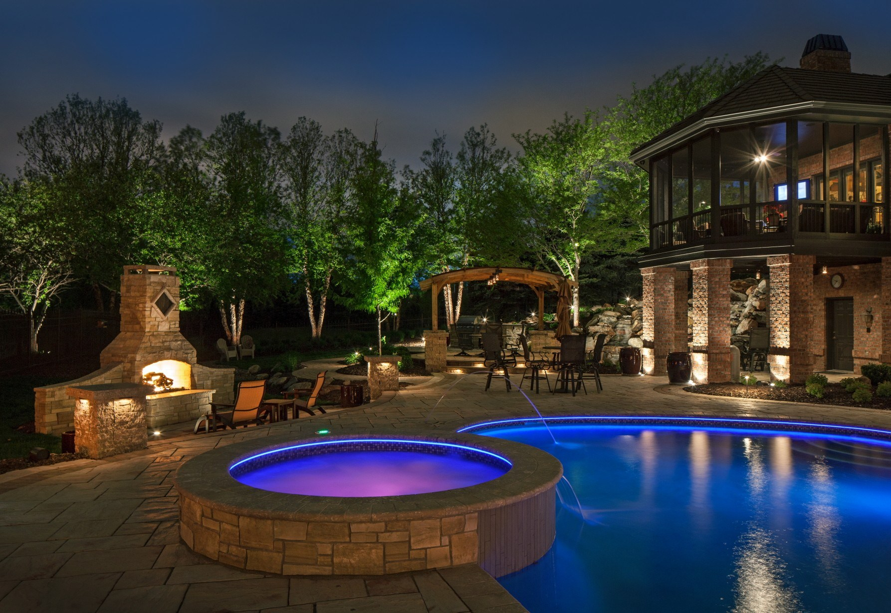 Lighting Around Pool Deck And Exterior Beautiful Outdoor Pool within measurements 1786 X 1228