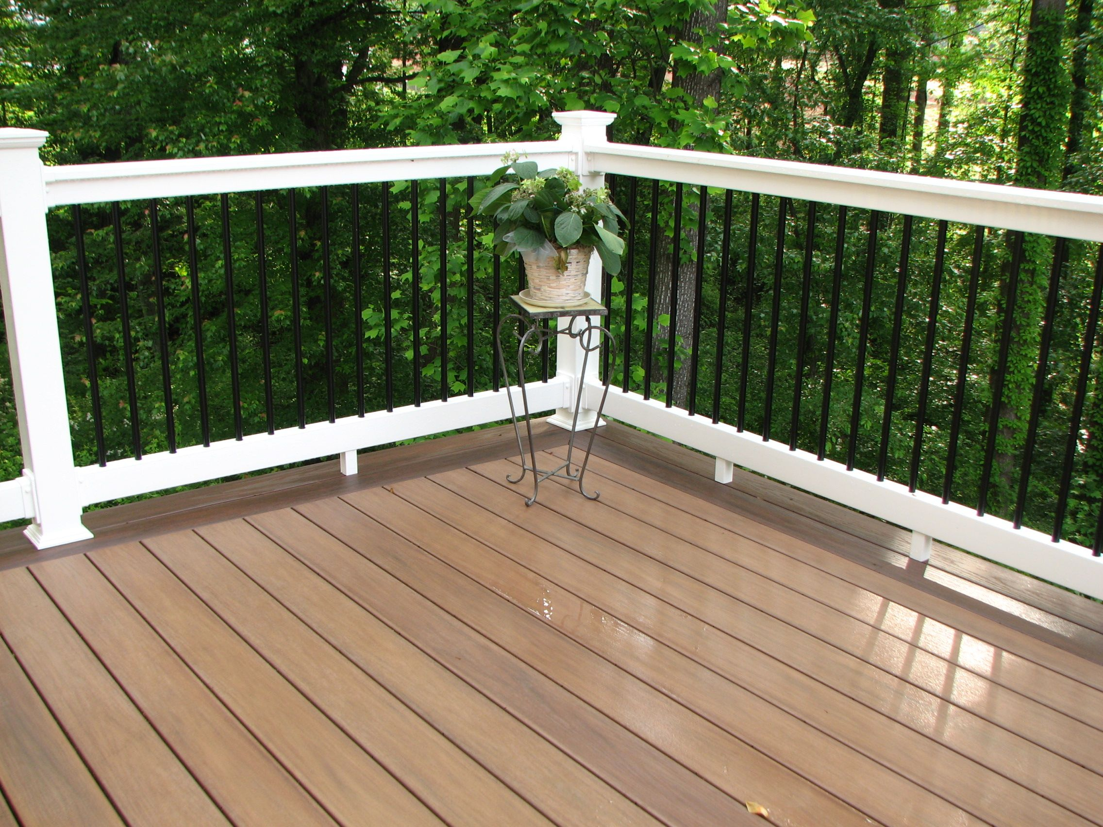 Longevity Black Aluminum Balusters With White Pvc Deck Railing And inside dimensions 2272 X 1704