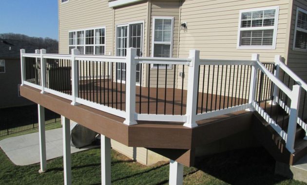 Low Maintenance Raised Deck With Decorative Rails And Post Covers with regard to dimensions 1168 X 876