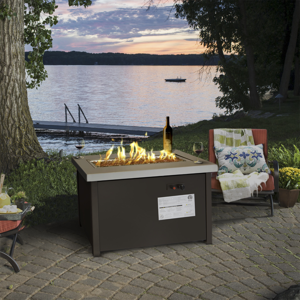 Lpg Fire Pit Outdoor Gas Fireplace Propane Heater Patio Backyard throughout sizing 1200 X 1200