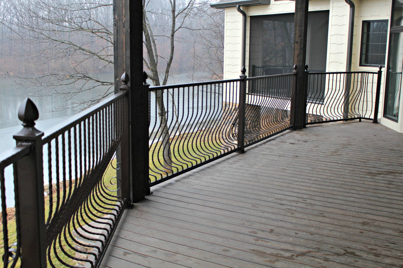 Metal Deck Railing Installed Wrought Iron Balusters for dimensions 1296 X 864