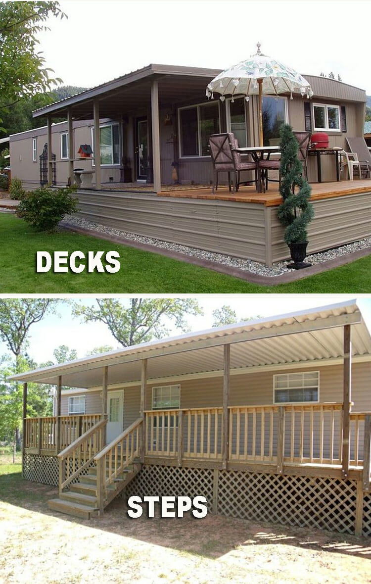 Mobile Home Stairs Mobile Home Decks Manufactured Home Skirting regarding size 750 X 1180