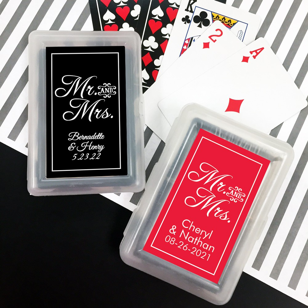 Mr Mrs Script Playing Card Set Wedding Favors Bridal Party Favor with regard to size 1000 X 1000