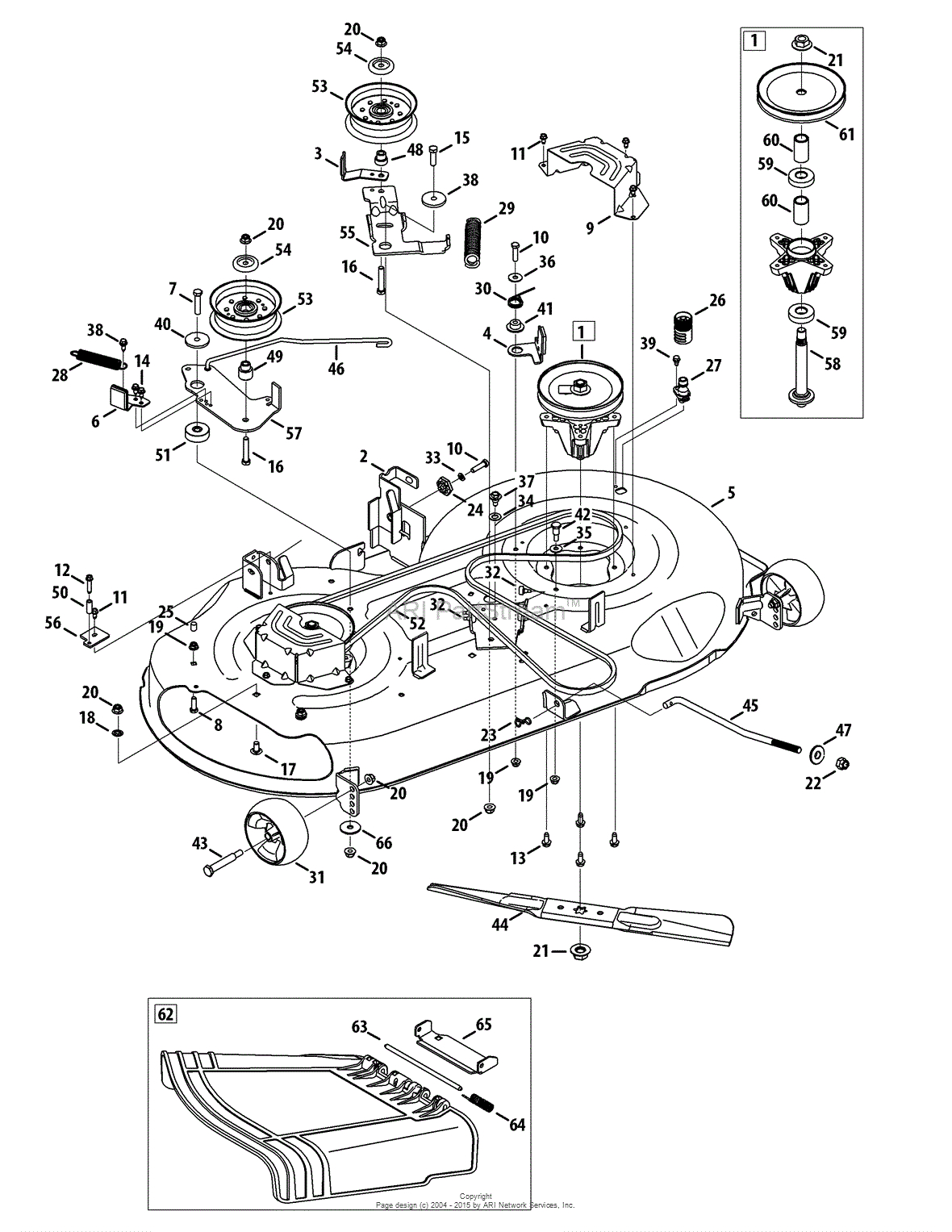 Mtd 13al78xt099 247203740 T1600 2014 Parts Diagram For Mower Deck with sizing 1180 X 1527