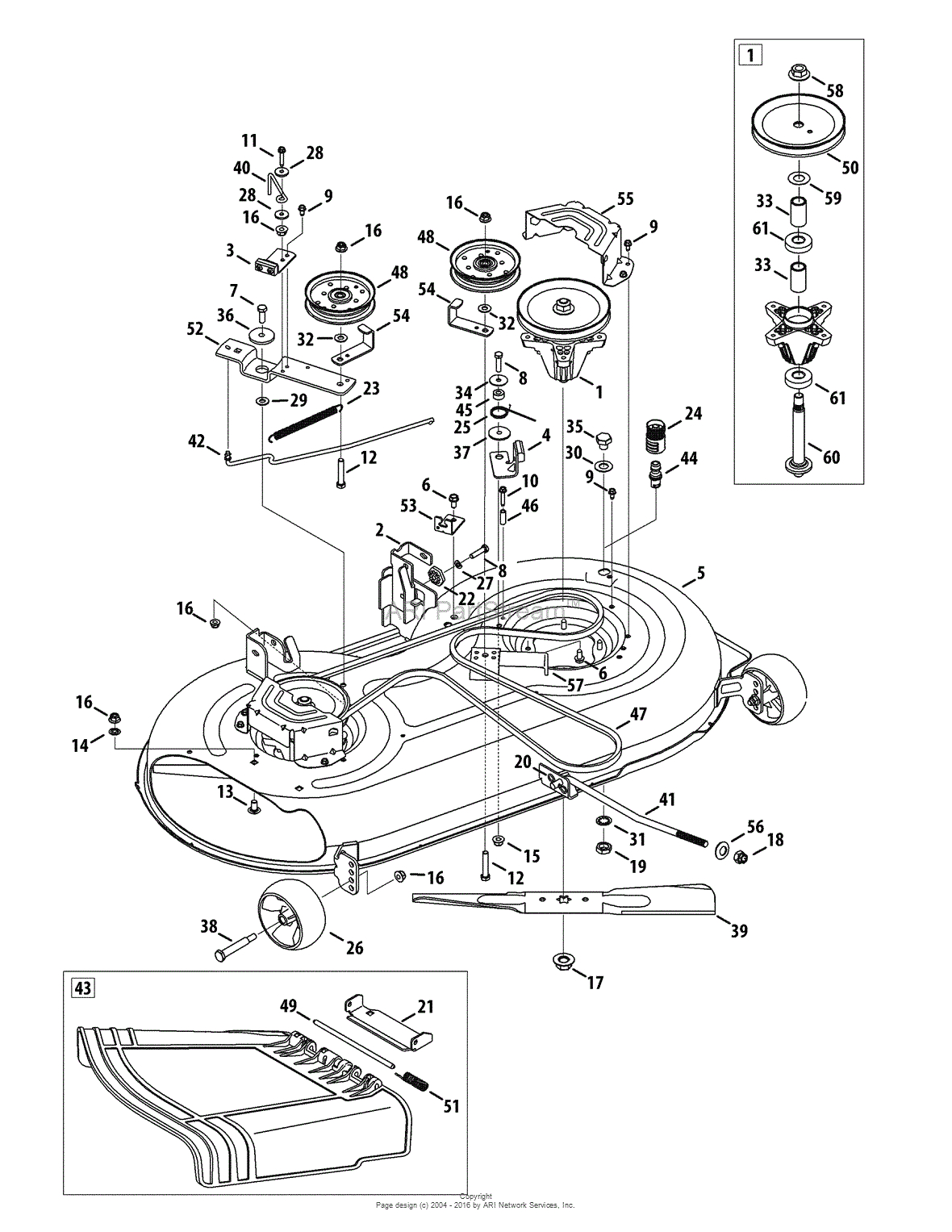 Mtd 13am772s055 2010 Parts Diagram For Mower Deck 42 Inch within measurements 1180 X 1527