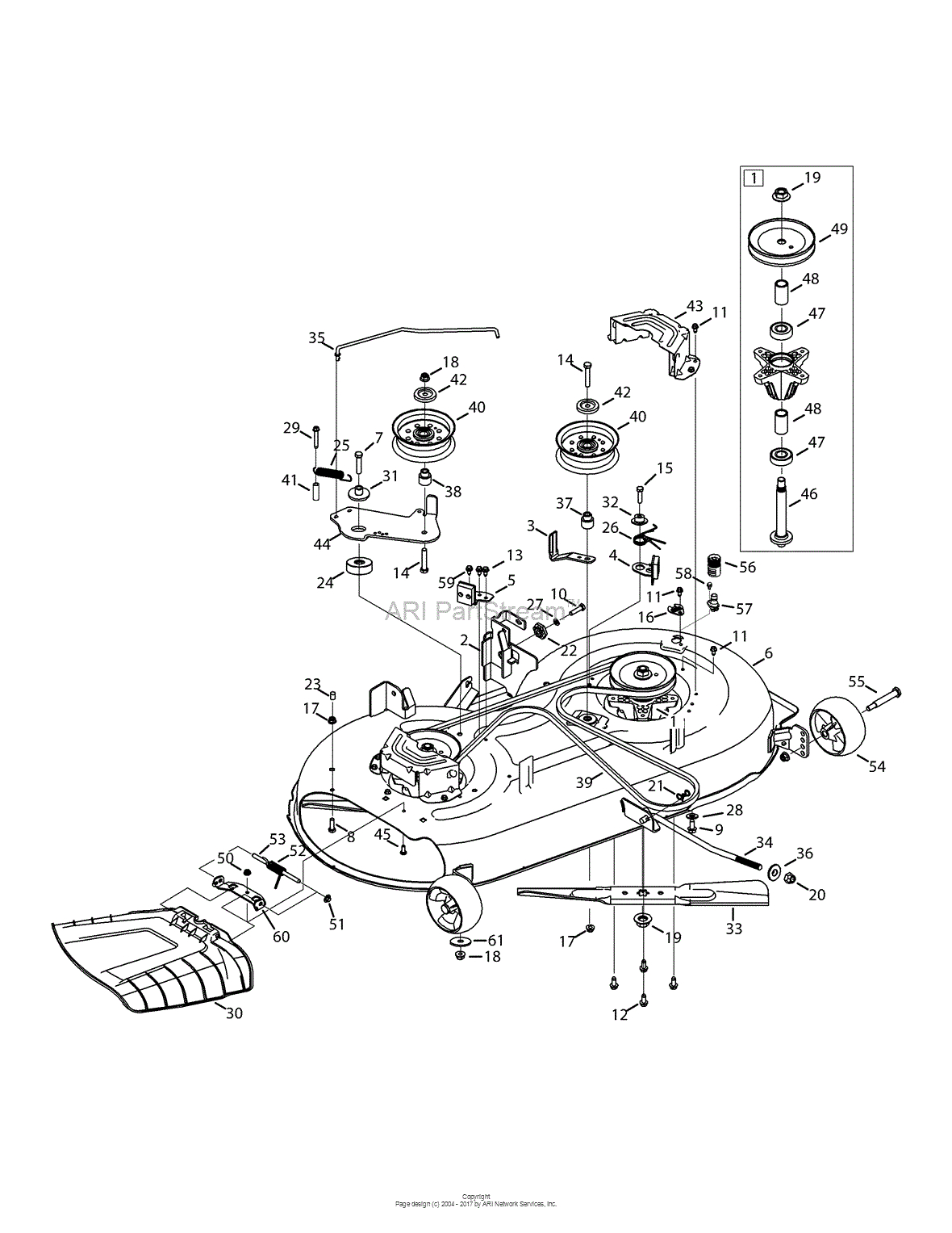 Mtd 13am775s000 2015 Parts Diagram For Mower Deck 42 Inch in proportions 1180 X 1527