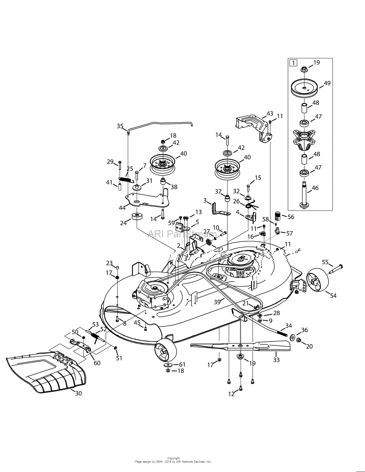 Mtd 13ax795s004 2015 Parts Diagram For Mower Deck 42 Inch with sizing 1180 X 1527