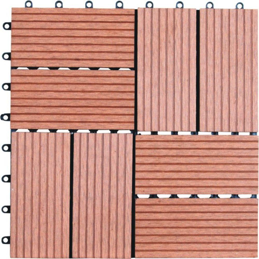 Naturesort 8 Slat 1 Ft X 1 Ft Composite Deck Tiles In Dark Tan 11 in proportions 1000 X 1000