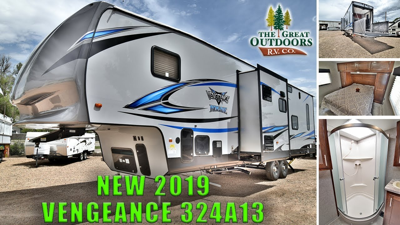 New 2019 Vengeance 324a13 Toy Hauler Fifth Wheel Rv Patio Deck inside sizing 1280 X 720