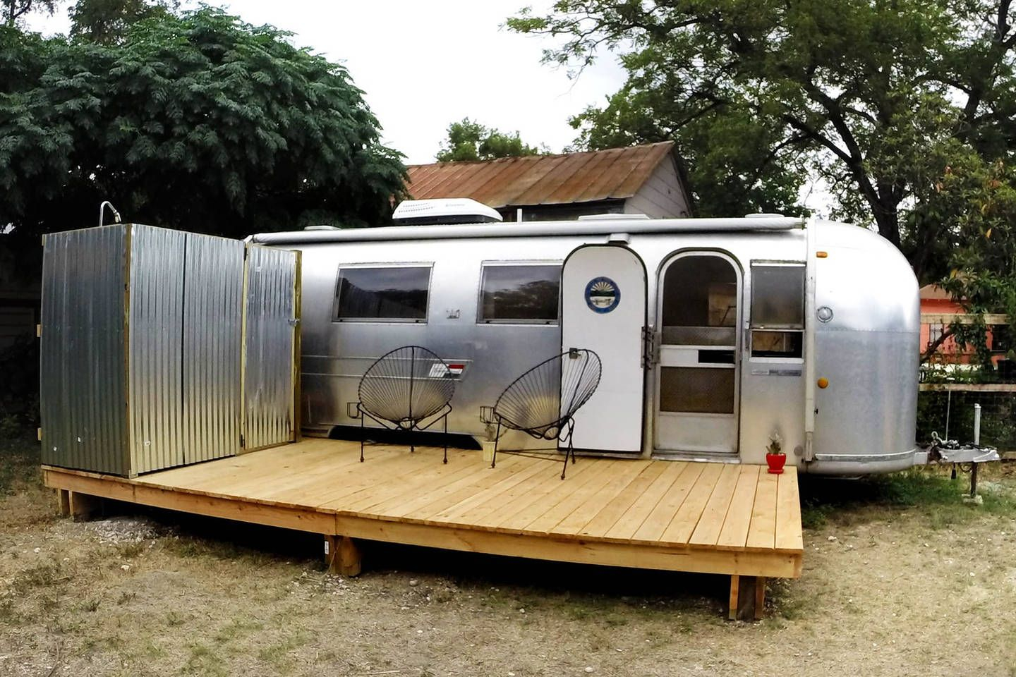 Newly Renovated Airstream In Gated Fenced In Backyard Of Home In for dimensions 1440 X 960