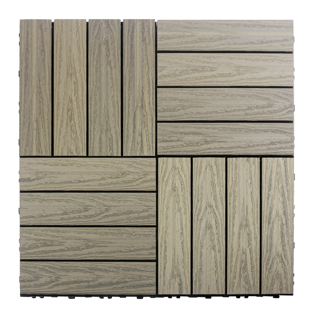 Newtechwood Naturale Composite 12 X 12 Interlocking Deck Tiles In with sizing 1000 X 1000