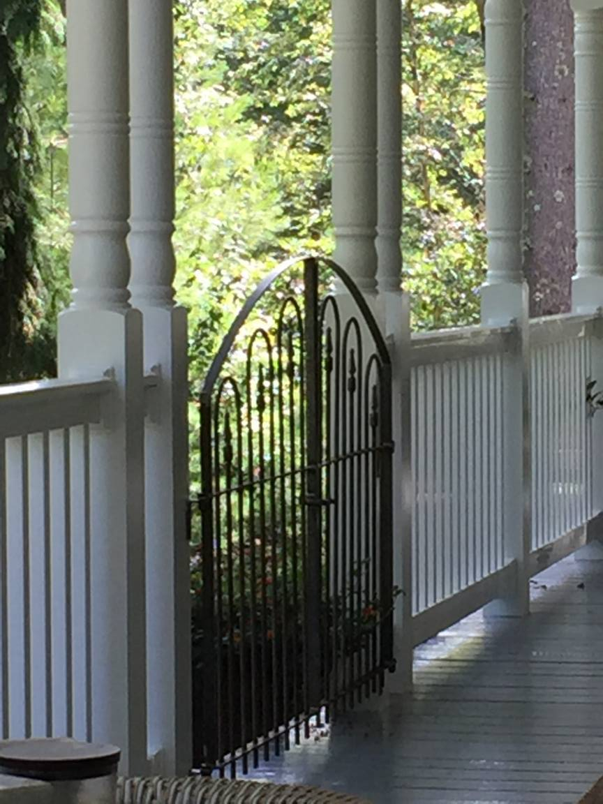 Nice Wide Wrought Iron Gate For Deck with proportions 864 X 1152
