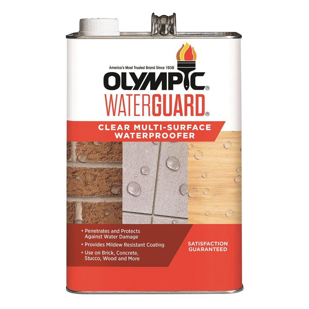 Olympic Waterguard 1 Gal Clear Multi Surface Waterproofing Sealant inside measurements 1000 X 1000