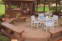 Open Freestanding Deck With Bench Seating Plus A Screened Gazebo throughout size 1450 X 1540