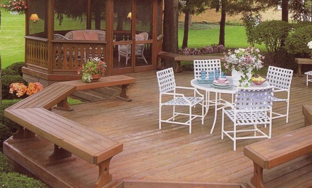 Open Freestanding Deck With Bench Seating Plus A Screened Gazebo throughout size 1450 X 1540