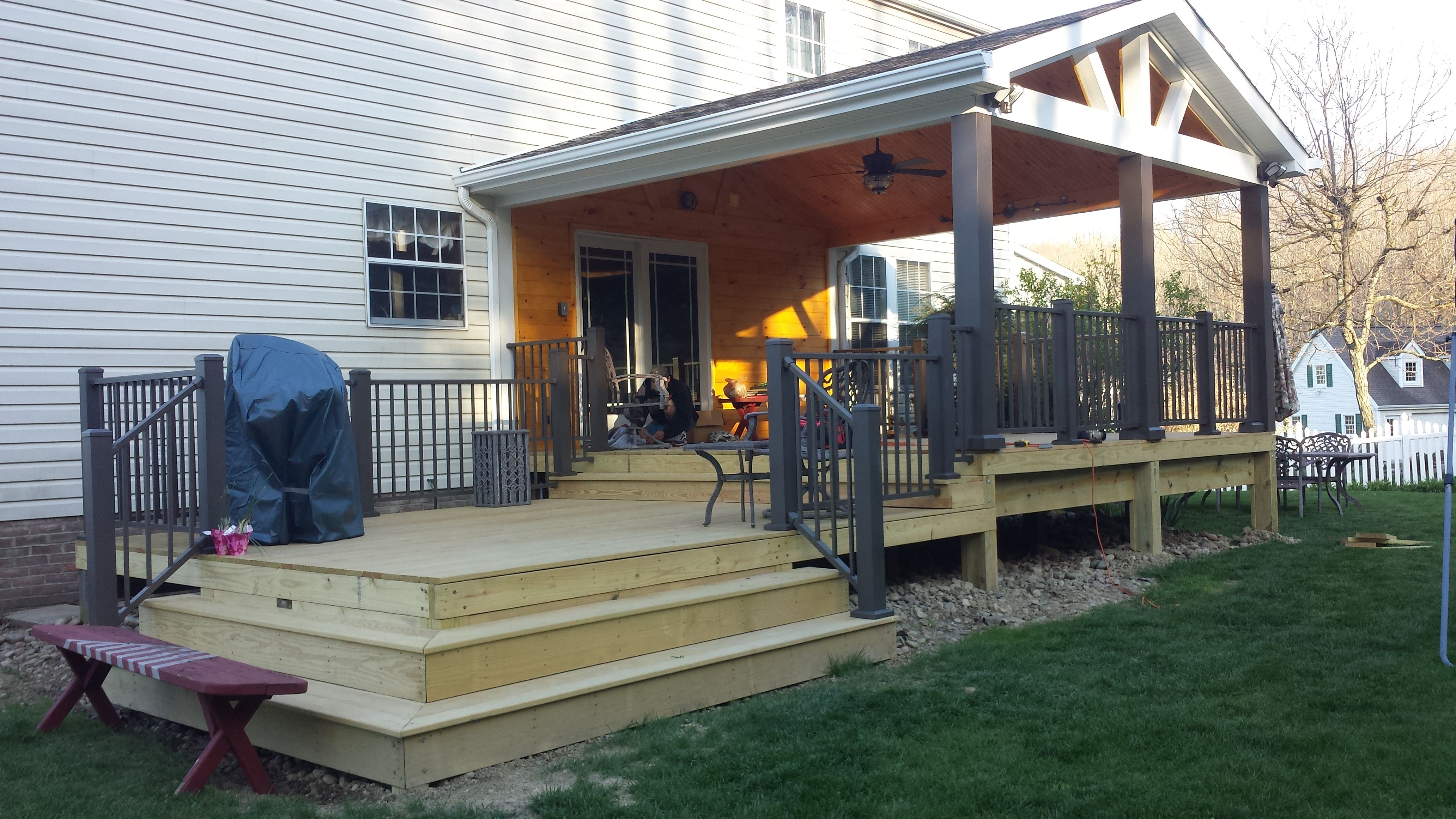 Open Gable Design Deck Front Porch Deck Roof Deck Deck Awnings regarding proportions 4128 X 2322