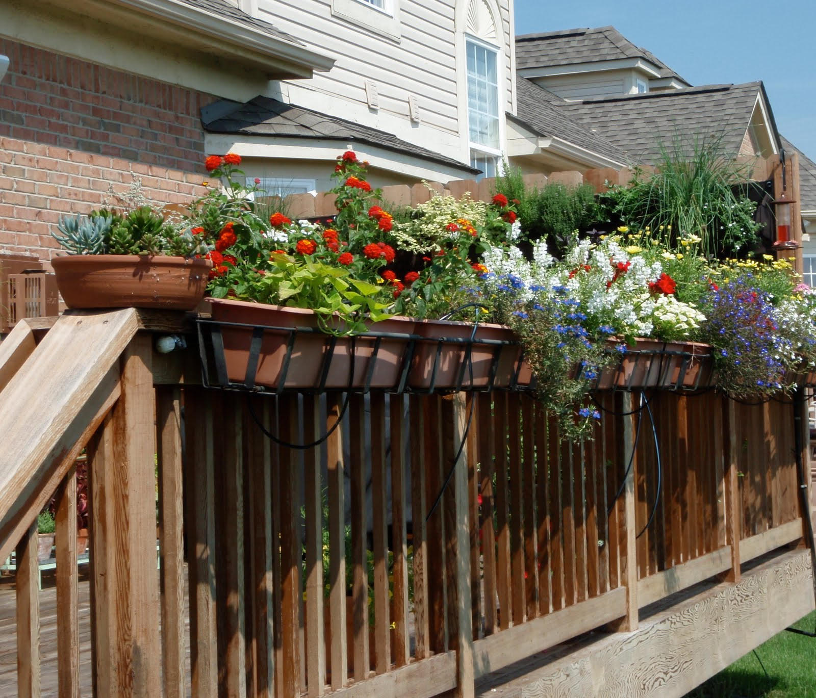 Outdoor Beautiful Railing Planters For Your Fence Or Deck Railing for dimensions 1600 X 1369