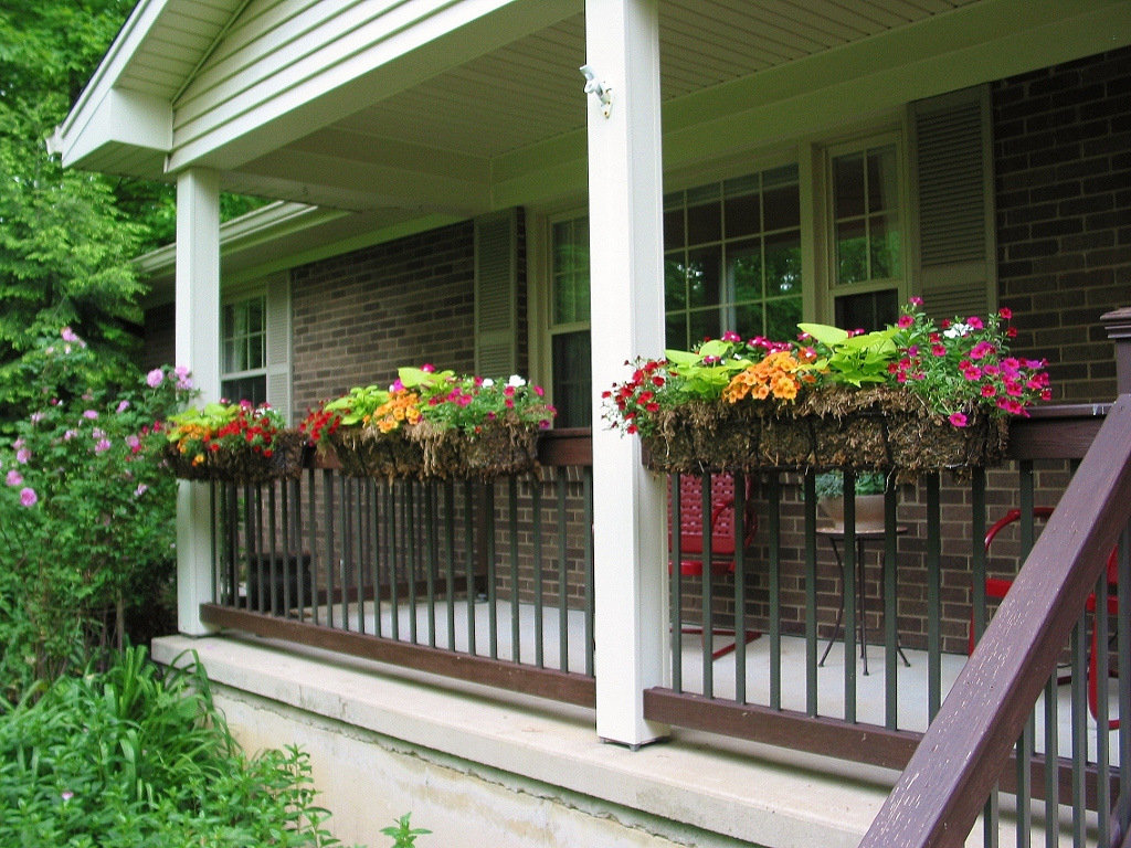 Outdoor Beautiful Railing Planters For Your Fence Or Deck Railing regarding dimensions 1024 X 768