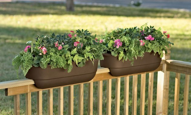 Outdoor Beautiful Railing Planters For Your Fence Or Deck Railing within sizing 2396 X 1603