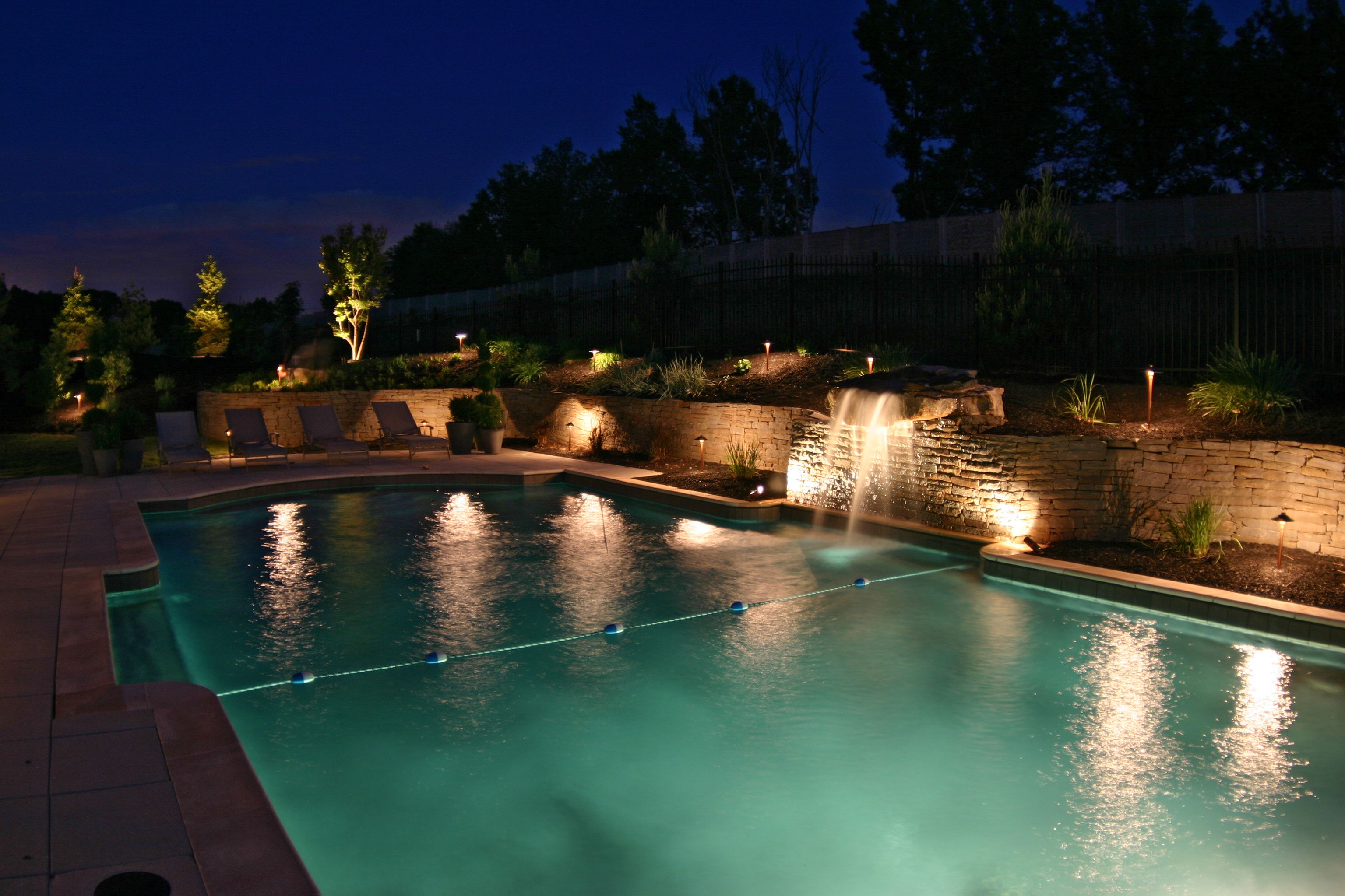 Outdoor Pool Deck Lighting And Garden And Pool Lighting Outdoor pertaining to sizing 3072 X 2048